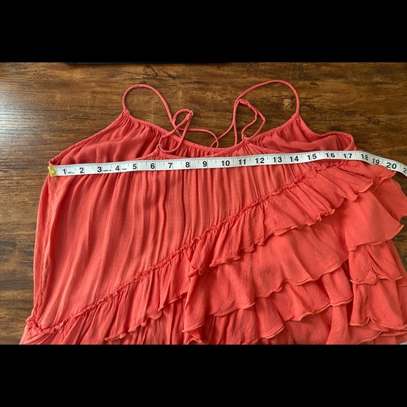 Free People Ruffled Tiered Tomato Tank M - Picture 9 of 10